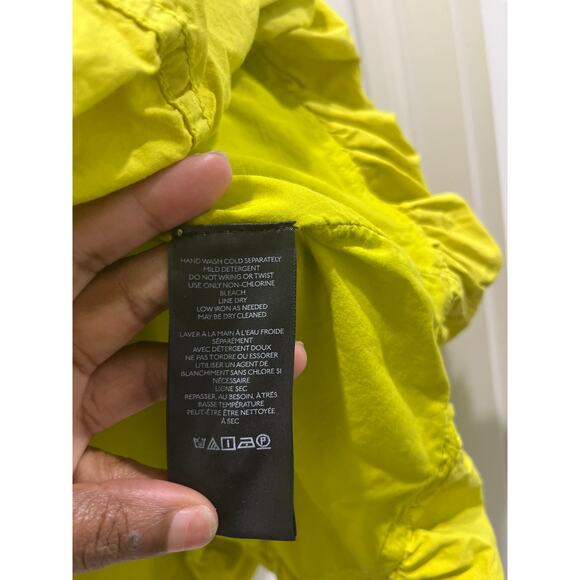 Anthropologie Pilcro Parachute Mini Bubble Skirt in Chartreuse Sz 12 - Picture 5 of 11